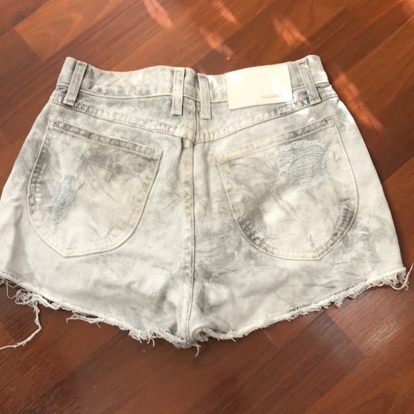 Tularose Emma High Rise Gray Tie Dye Button Fly Shorts Size 25 - Picture 5 of 12